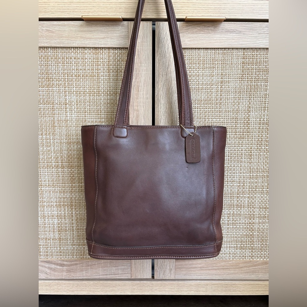 COACH Vintage Bleecker Bleeker Brown Leather Bucket Tote Shoulder Bag Purse 9305
